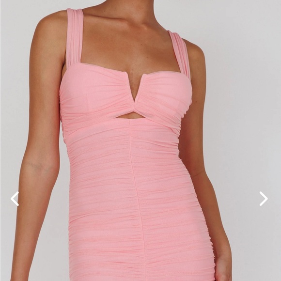 RUCHED FISHTAIL MAXI DRESS BLUSH - NWT - Picture 3 of 7